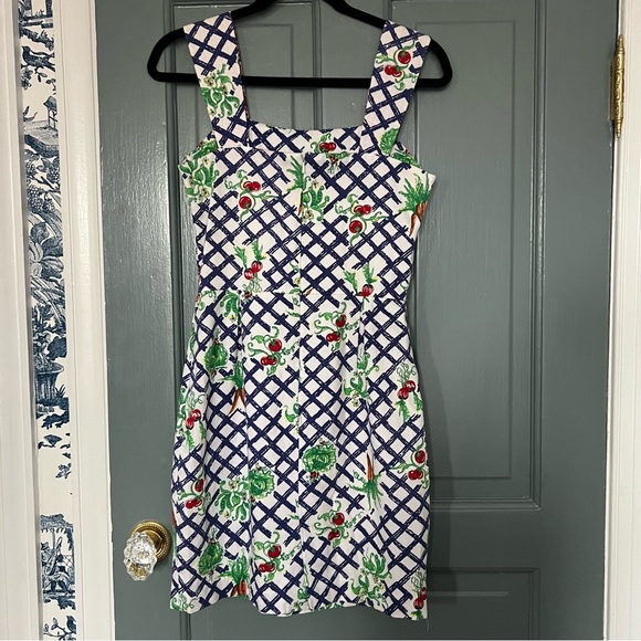 RARE Vintage Vegetable Veggie Market Print Lilly Pulitzer Shift 0/2 - Picture 3 of 5